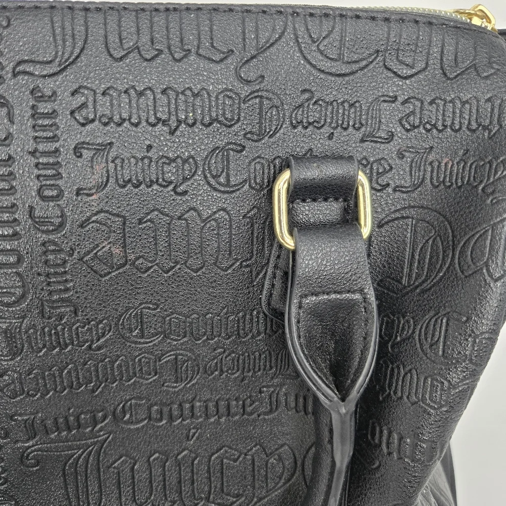 Juicy‎ Couture Speedy Satchel Crossbody Black Embossed bag Pink Heart
